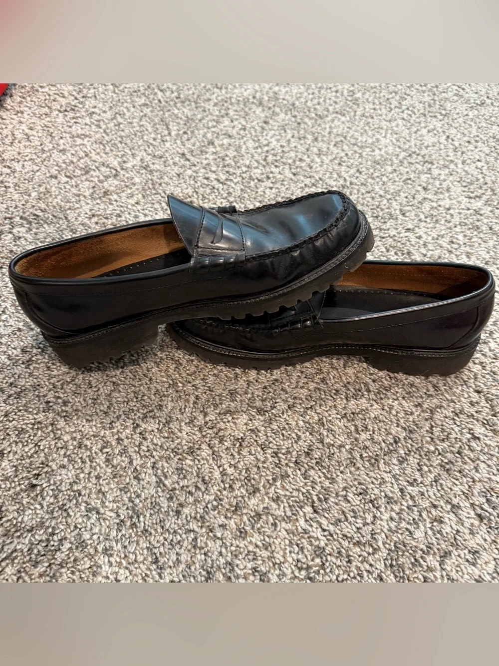 🔥 Larson Lug G.H. Bass Weejuns Black Leather Penny Loafers 10.5 Men’s